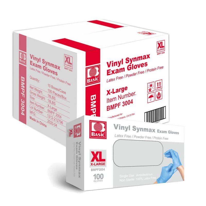 Basic Synmax Vinyl Hybrid Medical Exam Gloves - Case of 1,000 - One Source Medical Supplies