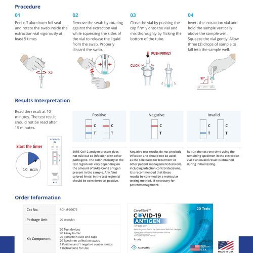 carestart covid 19 antigen test 20 per box covid tests and supplies omni ny 670313