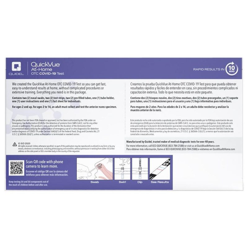 quidel quickvue at home antigen otc covid 19 test kit covid tests and supplies one source medical 147489